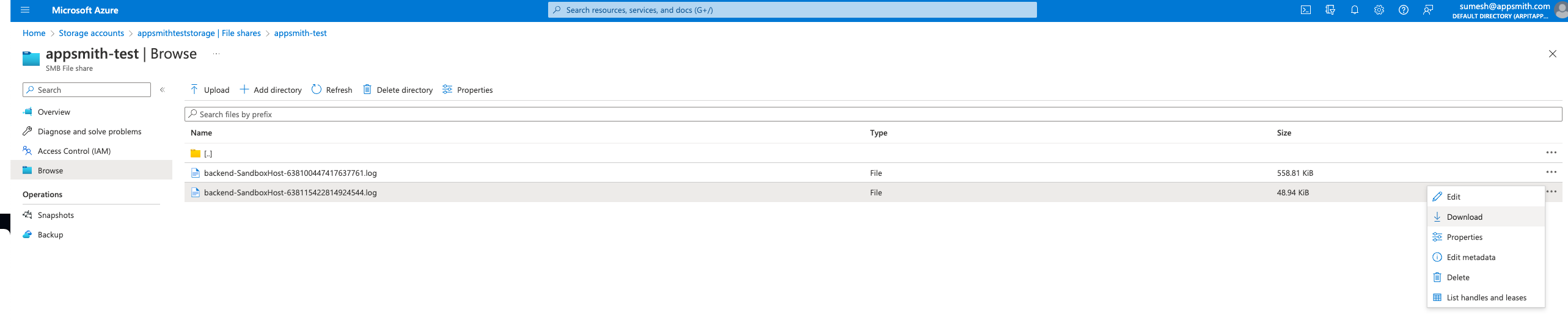 Download the log file